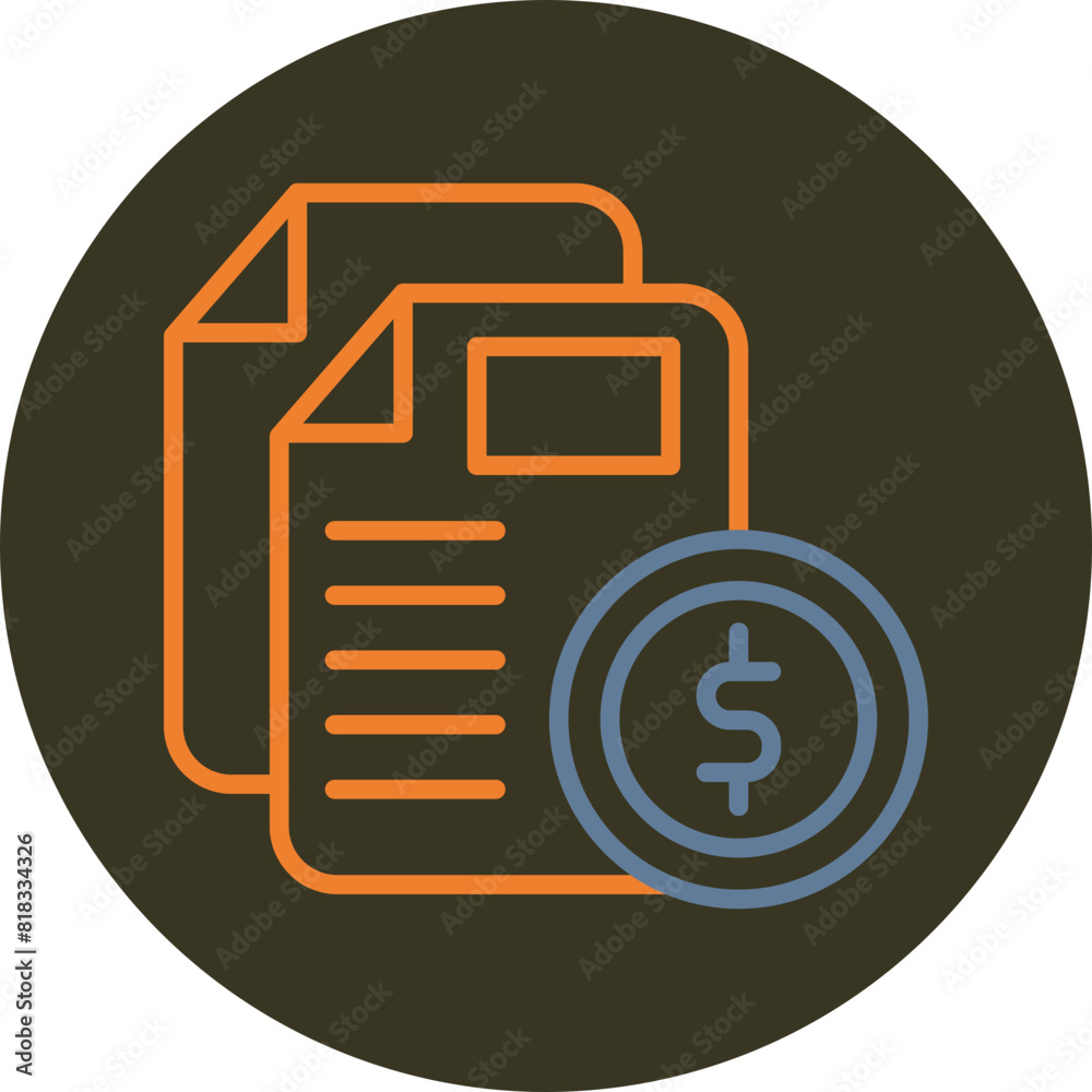 Invoice Bill Line Two Color Circle Icon Invoice Bill Line Two Color Circle Icon