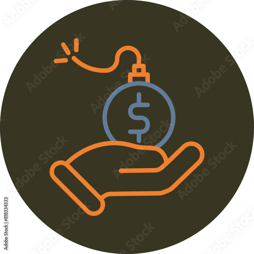 Debt Line Two Color Circle Icon