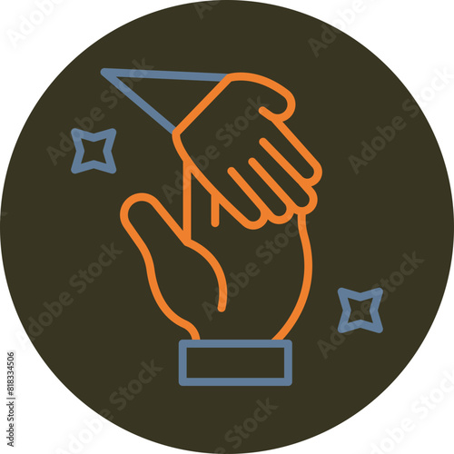 Children Line Two Color Circle Icon