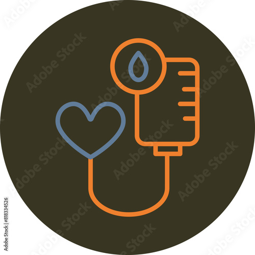 Blood Transfusion Line Two Color Circle Icon