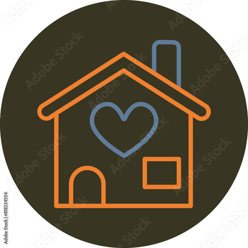 Shelter Line Two Color Circle Icon