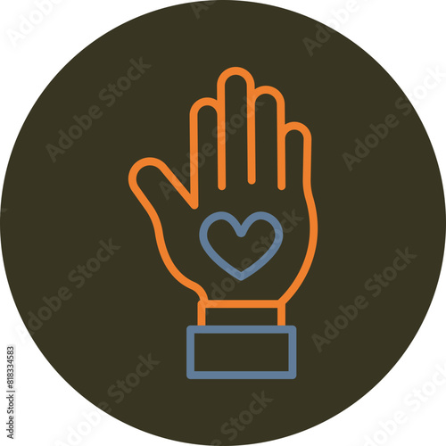 Kindness Line Two Color Circle Icon