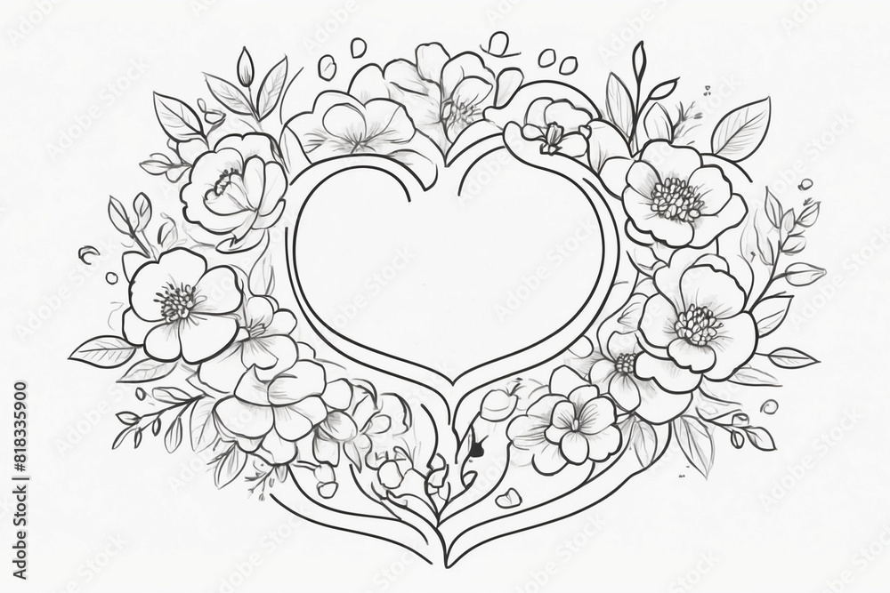 beautiful girls with floral bouquets sketch beautiful girls with floral bouquets sketch