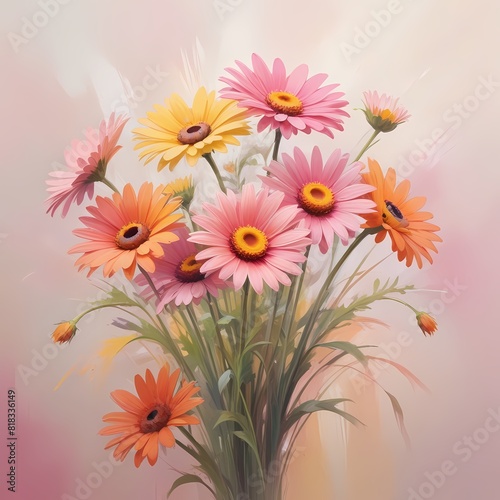 Bouquet of Colorful Daisy-like Flowers