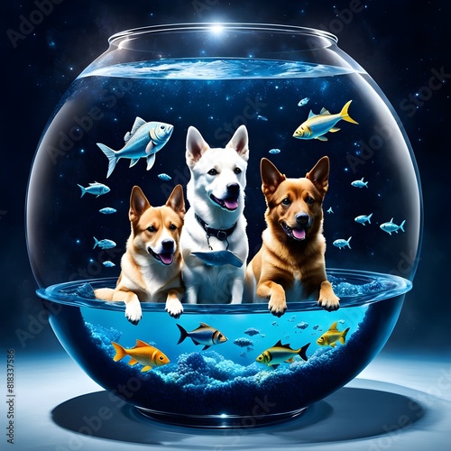 3 Dogs in a Fishbowl