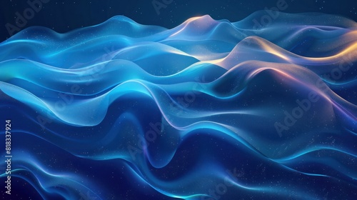 Vibrant Art Wave in Cool Blue Gradients Abstract Expression and Digital Design © Sittichok