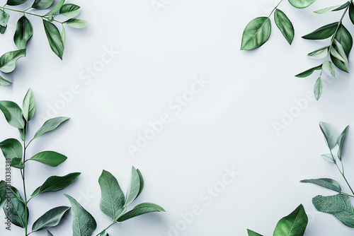 Green plant with leaves on white background  perfect for botanical designs  nature concepts  health and wellness graphics  or environmental themes.