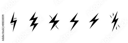 Set of A svg logo dead lightning bolt  on a transparent background