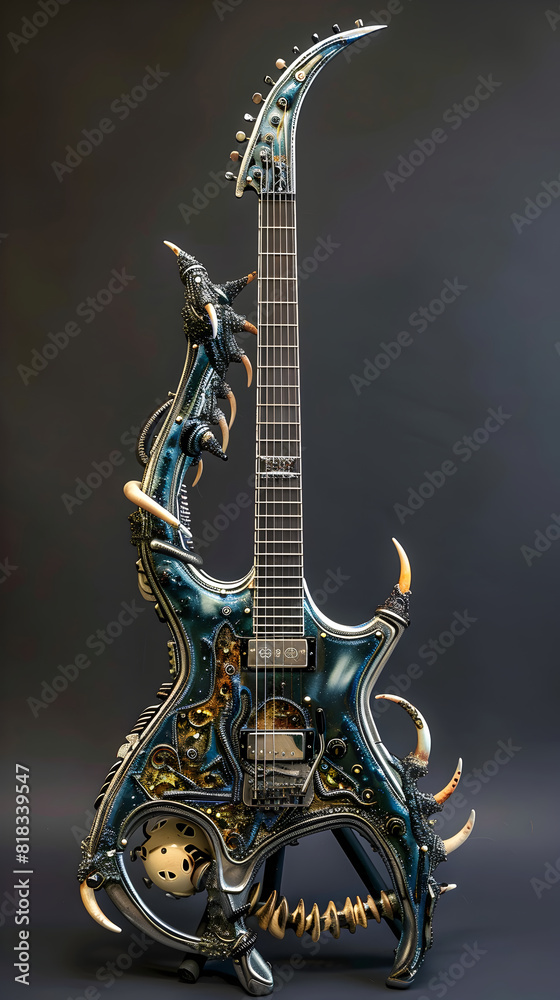 Obraz premium futuristic unusual alien guitar