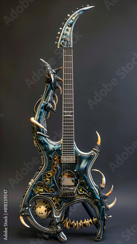 futuristic unusual alien guitar