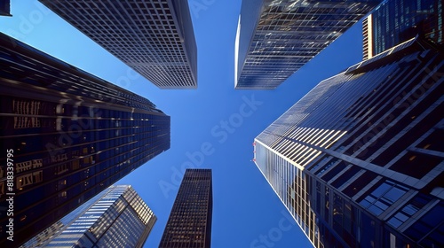 photo of skyscrapers taken from below