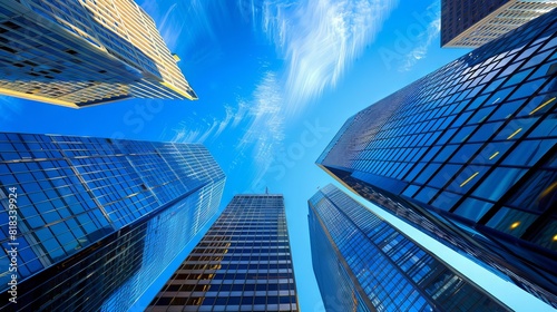 photo of skyscrapers taken from below