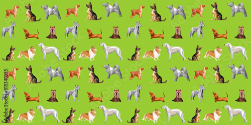 Seamless vector pattern with dogs. Can be used for textile, website background, book cover, packaging. Good for textile fabric design, wrapping paper, website wallpapers, textile, wallpaper 