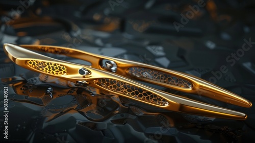 Radiant Golden Medical Forceps A Beacon of Precision in Futuristic Healthcare photo