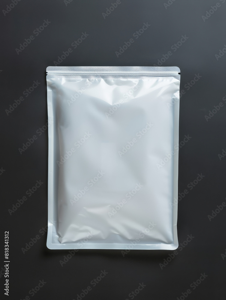 A white bag with a silver zipper A white bag with a silver zipper