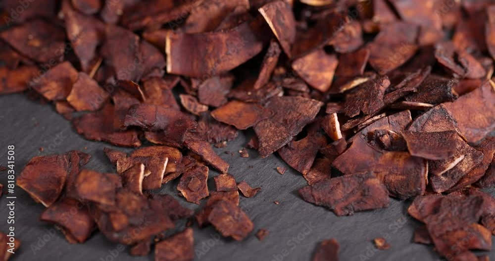 coconut chips in chocolate, roasted and dried in chocolate and cocoa with sugar coconut pulp coconut chips in chocolate, roasted and dried in chocolate and cocoa with sugar coconut pulp
