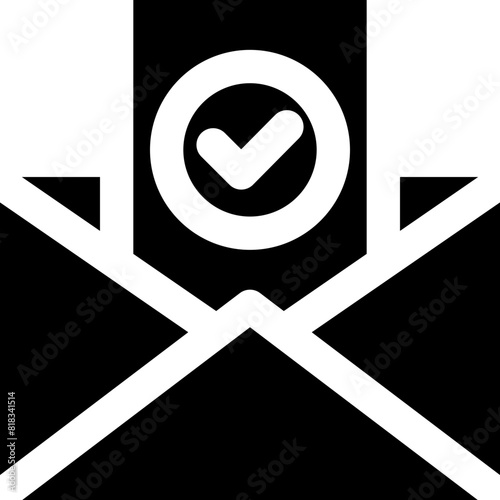 accept email icon. vector glyph icon for your website, mobile, presentation, and logo design.