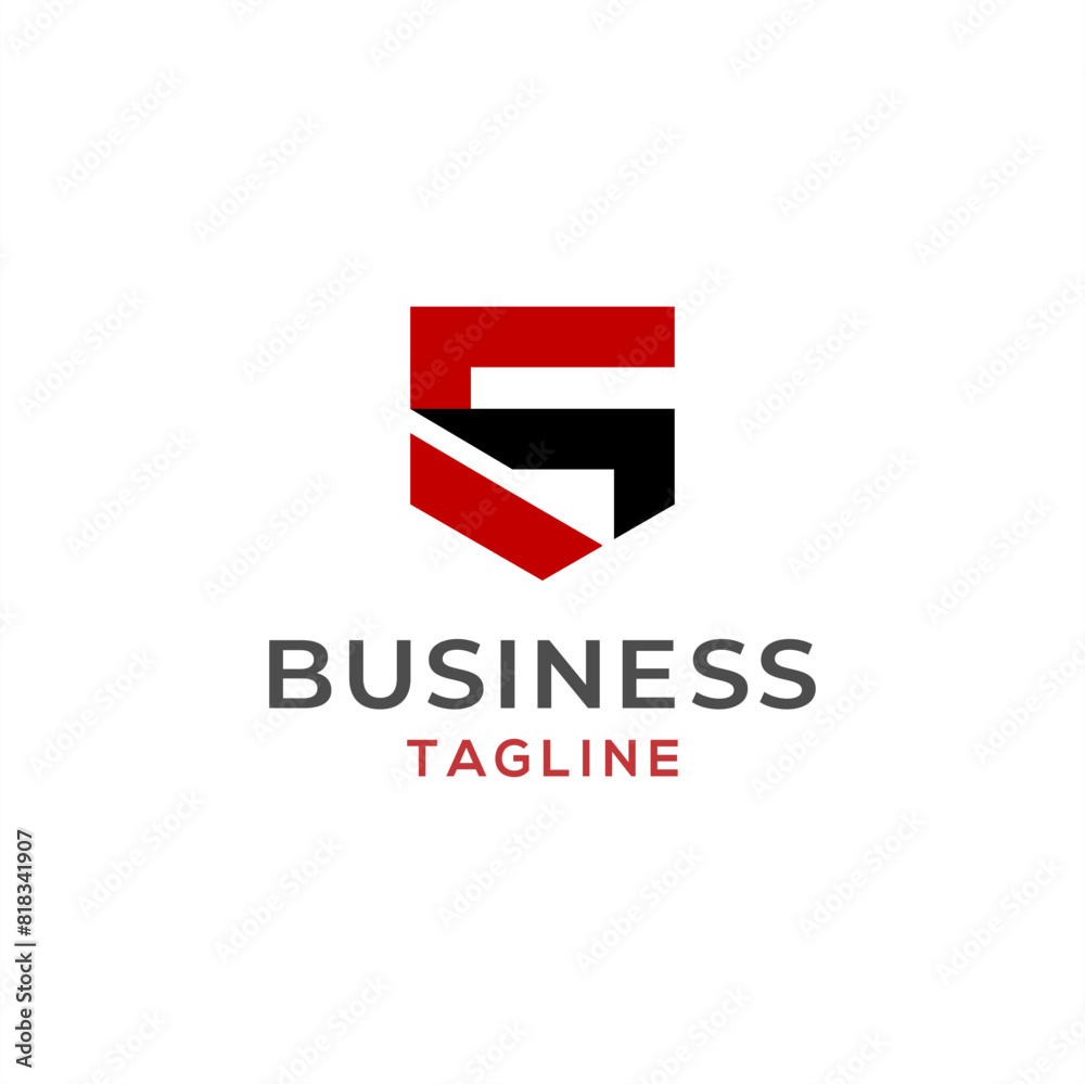 Initials S G logo vector red black shield