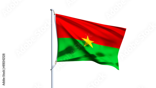 Konstfotografi Waving flag of burkina faso isolated on transparent background.