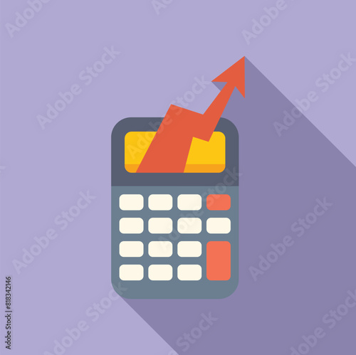 Illustration of a calculator with an upwards arrow, symbolizing profit increase or financial success