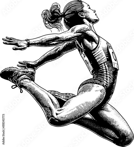 Jumping Woman Athlete 