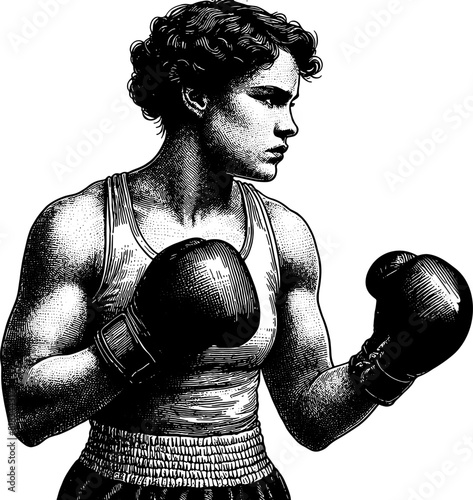 Vintage Woman Boxer