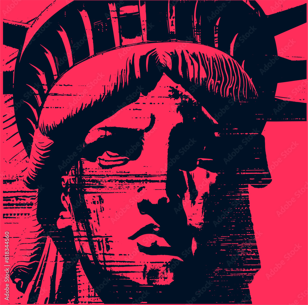 Statue of Liberty Halftone Style Statue of Liberty Halftone Style