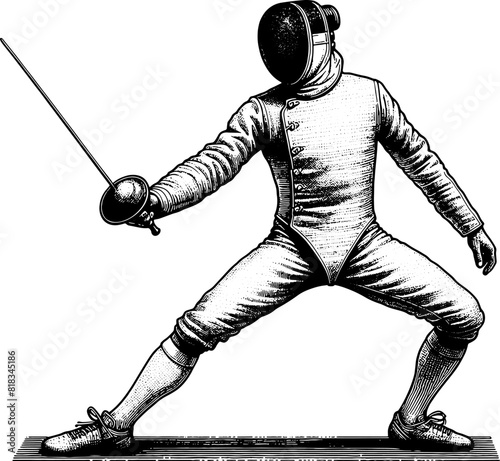 Fencing Man Or Swordsman 