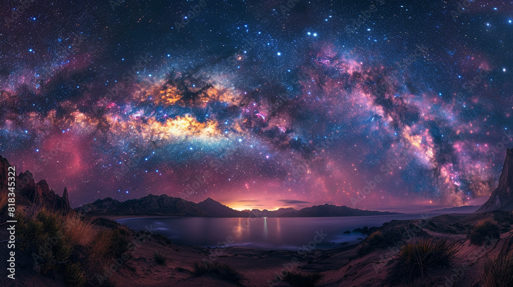 Capturing the Splendor A Landscape Photo of a Colorful Space Galaxy in Stunning Detail Capturing the Splendor A Landscape Photo of a Colorful Space Galaxy in Stunning Detail