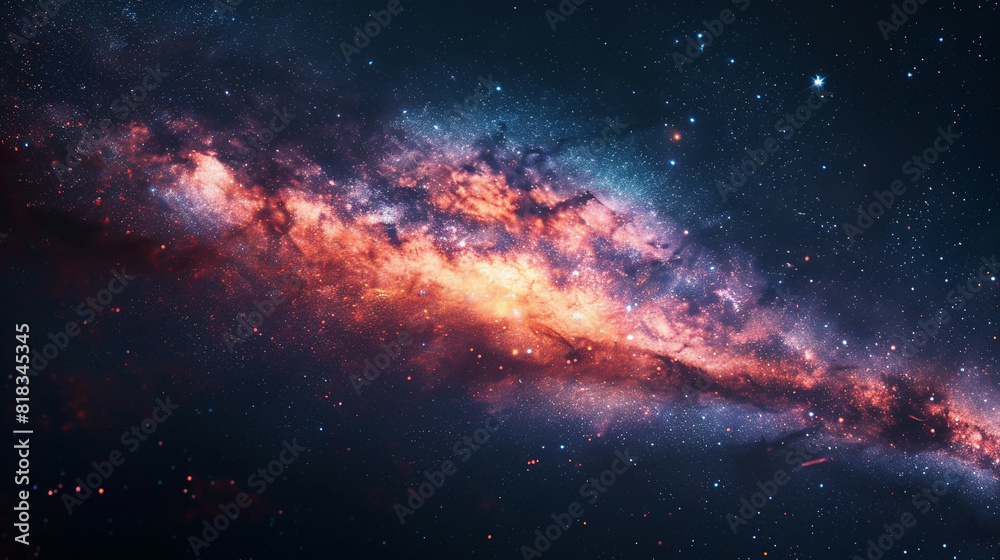 Capturing the Splendor A Landscape Photo of a Colorful Space Galaxy in Stunning Detail