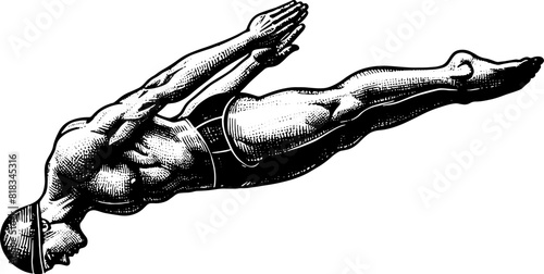Diving Man Athlete 