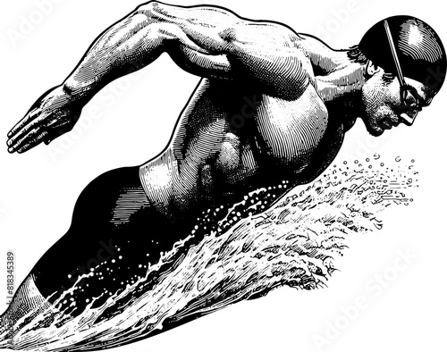 Swimmer Man Athlete 