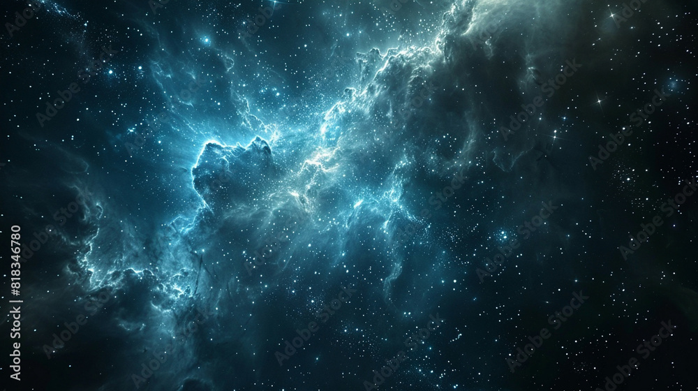 Fototapeta premium Nebula and Star Field: Exploring the Enigmatic Depths of Space Through Mesmerizing Astrophotography