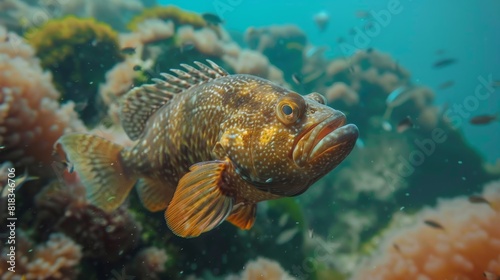 Dusky Grouper (Epinephelus marginatus) fish in Mediterranean Sea