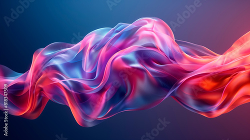 Elegant Holographic Abstract Background with 3D Waves in Shades of Pink and Purple for a Modern Aesthetic