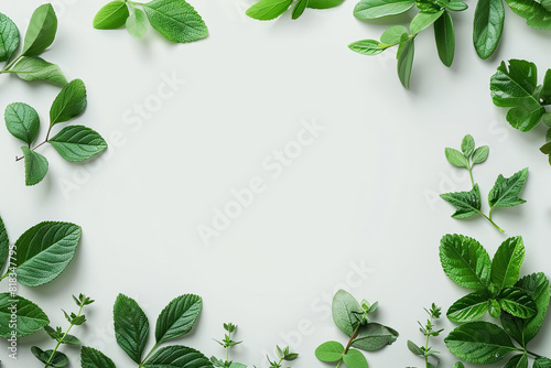 Green plant with leaves on white background  perfect for botanical designs  nature concepts  health and wellness graphics  or environmental themes.