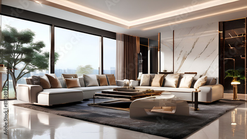 Virtual Vision - 3D Rendering of a Luxurious Living Room