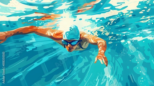 Swimmer cutting through the water with determination