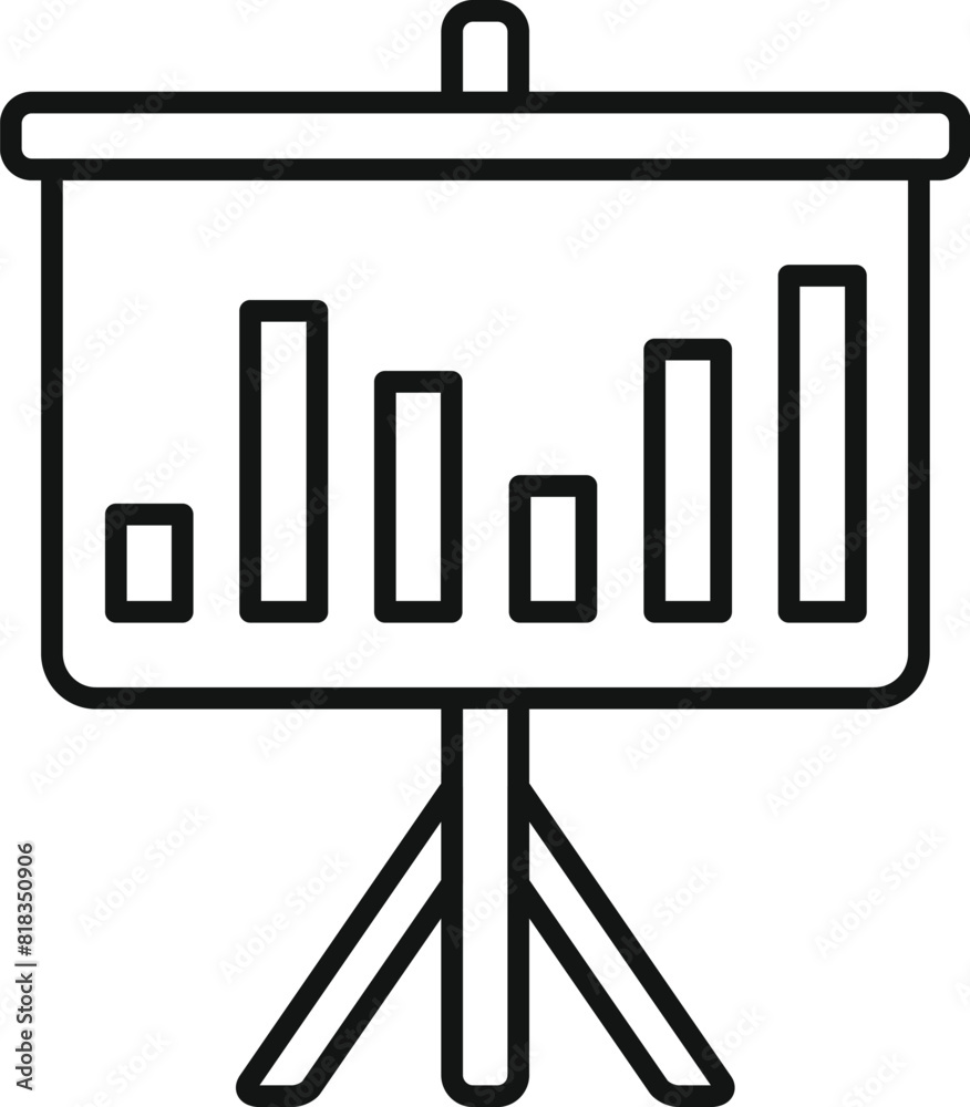 Vector illustration of a bar chart on a presentation easel, suitable for business and finance themes Vector illustration of a bar chart on a presentation easel, suitable for business and finance themes