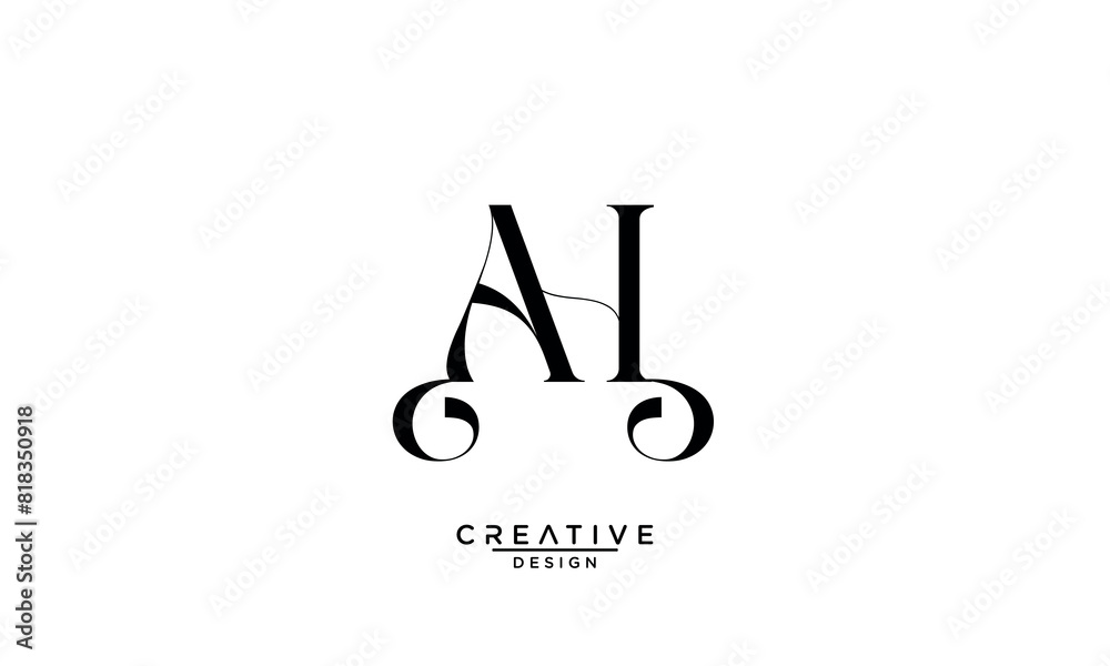 AH, HA, A, H, Abstract Letters Logo Monogram AH, HA, A, H, Abstract Letters Logo Monogram