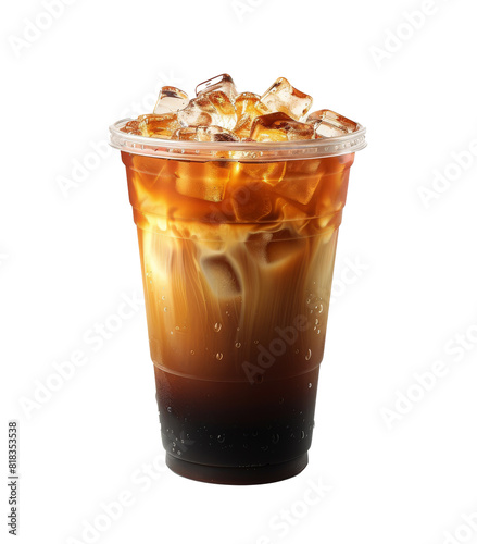 Refreshing Cup of Iced Coffee With Ice Cubes