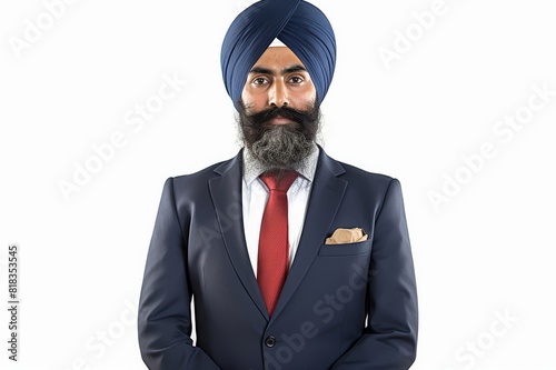 sikh businessman (isolated on white) photo