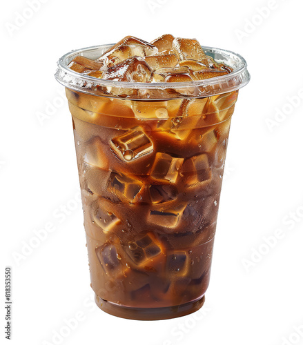 Refreshing Cup of Iced Coffee With Ice Cubes