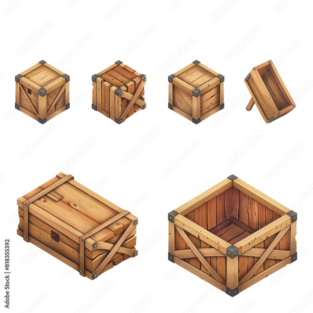 Box collage images. Isolated On Transparent Background