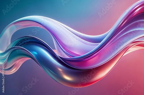 Transparent, flowing wave design with soft pastel colors, generative ai