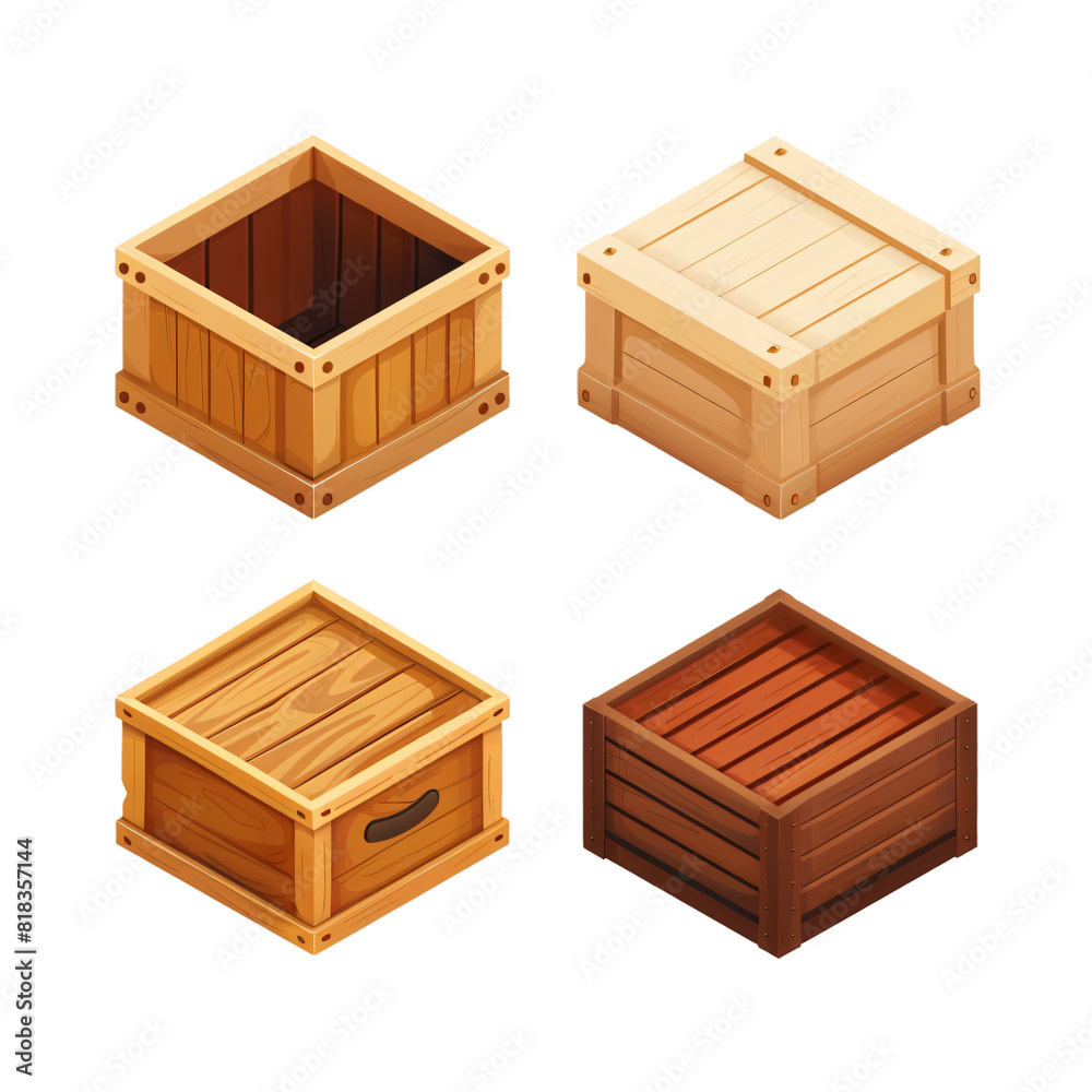 Box collage images. Isolated On Transparent Background
