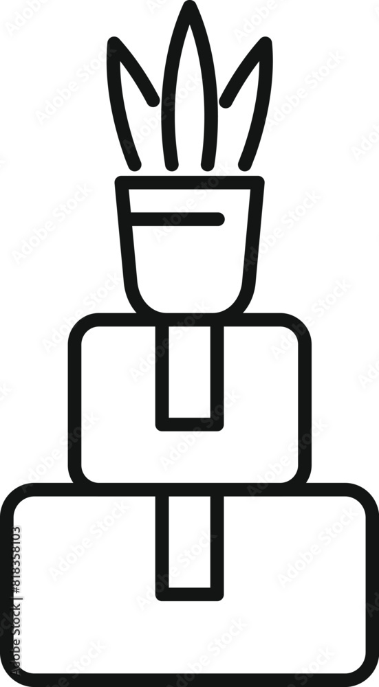Simple line drawing of a potted plant, ideal for minimalist design themes Simple line drawing of a potted plant, ideal for minimalist design themes