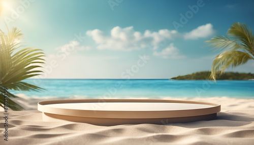 Beach ocan background product display 