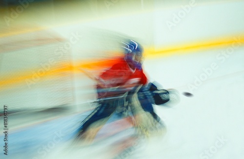 Canvas Print Ice Hockey Goalie Making Save