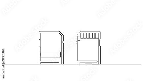 Continuous Memory SD card front and back Side Isolated. Concept ph otography,business,digital vector illustration
